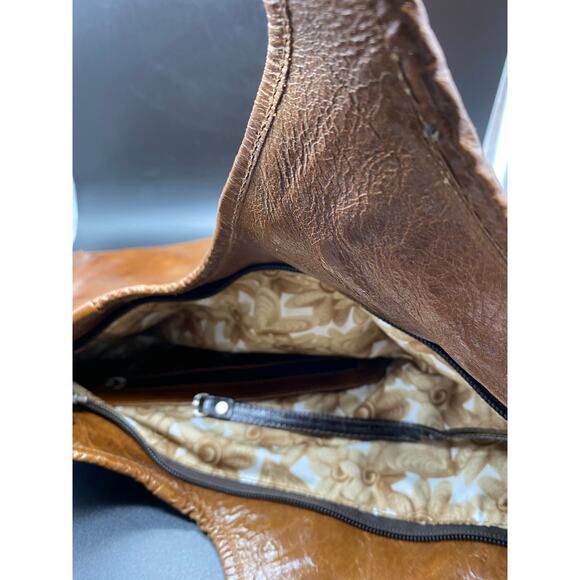 Renato Cueros Women Handbag Color Block Leather Brown, Tan Mod Hobo - Picture 5 of 7